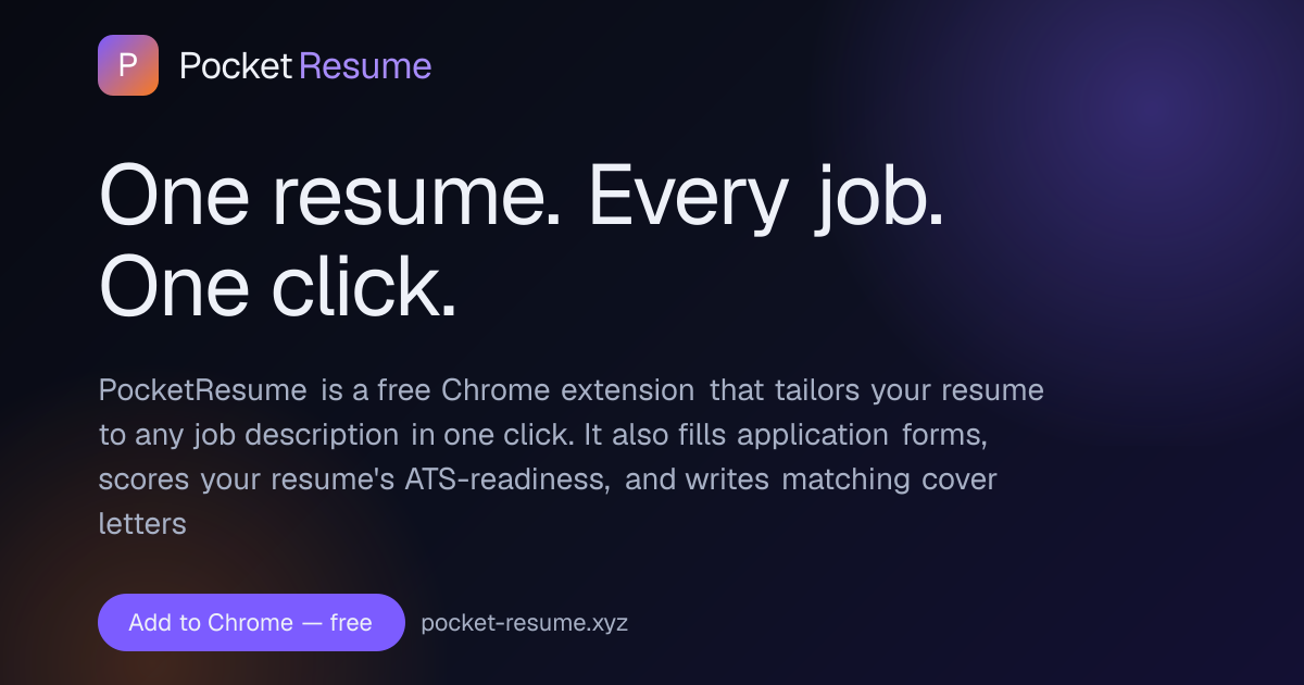 I built a free Chrome extension that rewrites your CV for every job posting in one click